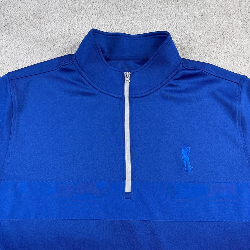 U Suck At Golf‎ Sweater Mens Large Blue Performance Quarter Zip Pullover USAG